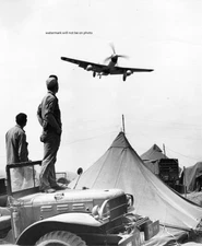 P-51 Mustang in flight over Iwo Jima 8"x 10" World War II Photo Picture #211