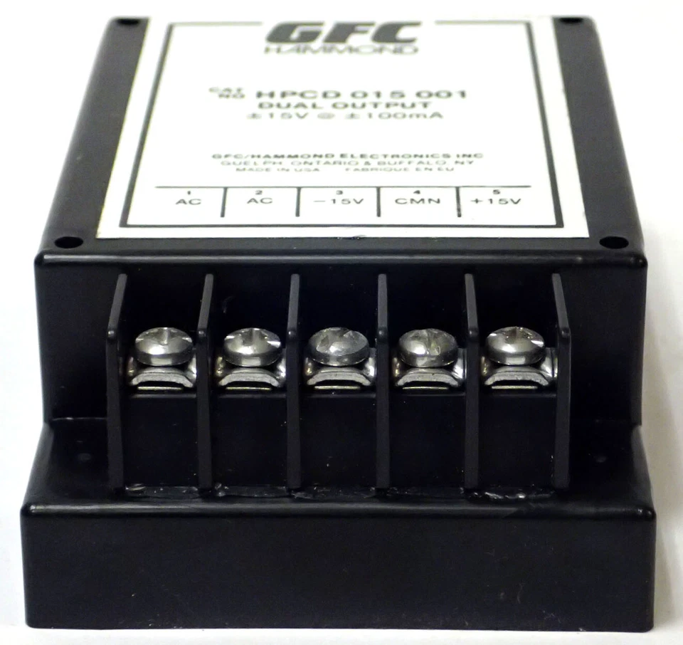 GFC HAMMOND HPCD 015 001 DUAL OUTPUT POWER SUPPLY +/-15V at 100mA NOS - Image 3 of 4