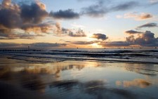 Landscape nature sunset sky sea horizon beach wet Custom Gaming Mat Desk