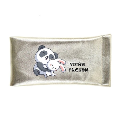 Housse etui argent lunettes panda personnalise Housse etui argent lunettes panda personnalise