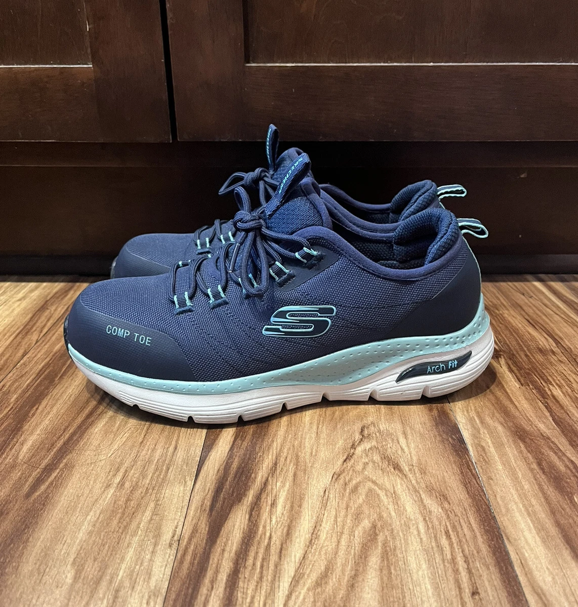 Womens blue sketchers cheap