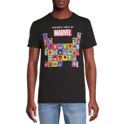 Marvel Periodic Table of Heroes Graphic Men's Tee Black