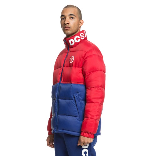 Giacca DC Shoes piumino rosso tg L impermeabile Gosforth puffer red cappuccio - Foto 8 di 11