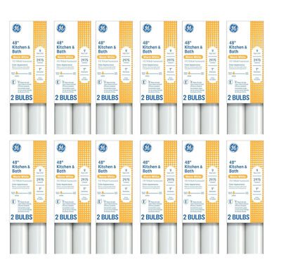 24 bulbs) GE 66829 Kitchen and Bath Straight Fluorescent T8 Light