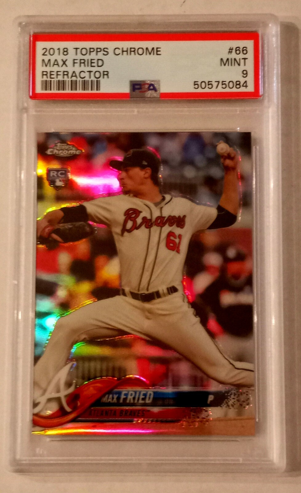 2018 Topps Chrome Refractor Max Fried Rookie PSA 9
