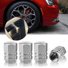 4X Silver Aluminum Metal Wheel / Tire Valve Stem Air Caps for Chevy Trailblazer