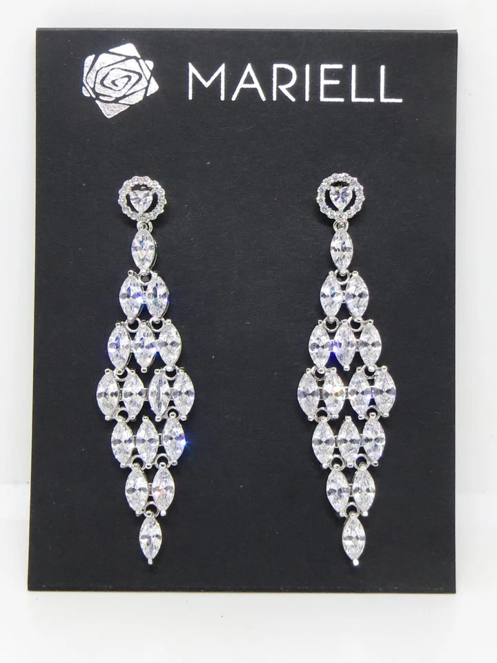 Pendientes de araña colgantes de diamantes de imitación de cristal Mariell boda nuevos Foto 2 de 4