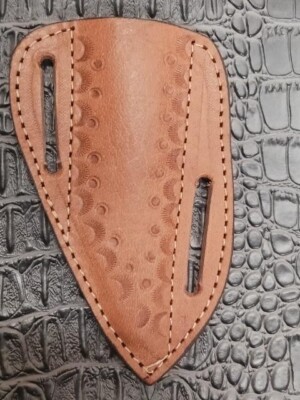 Light Brown Open Top 45-degree Belt Loop Fix/Pocket Knife Leather Sheath