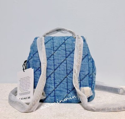 NWT Coach Tabby Backpack With Quilting CZ747-Brass/Indigo | eBay