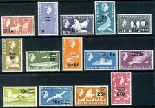 SOUTH GEORGIA FALKLANDS 1977 Decimal Currency Surcharge Set SG 53 to SG 66 MNH