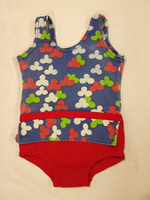 Vtg 1960s 1970s Baby Toddler Girls SS Kresge Nylon One Piece Swimsuit Sz 1T