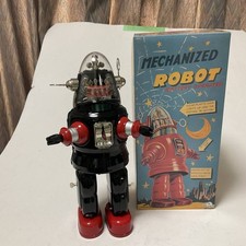 Nomura Toy Mechanized Robot Reissue Tin Toy Osaka Tin Battery Operated