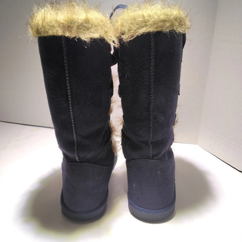 JustFab Blue Lace up Winter Boots Synthetic Wool  - Image 4 of 4