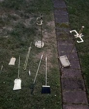(2) Brass Fireplace Tool Set , Adams Co, Vtg,...