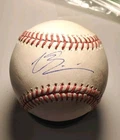 Autographed Baseball game used OWEN CAISSIE Miami Marlins
