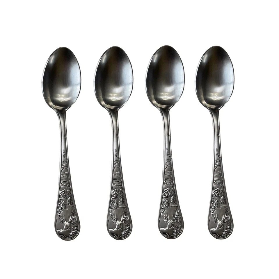 Cambridge Silversmiths Deer Stainless Steel Teaspoon (Set of Four)
