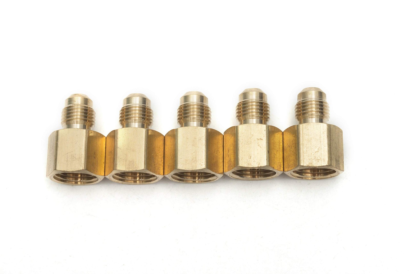 Brass Flare 5/16" OD x 3/8" Female NPT Female Connector Tube Fitting(Pack of 5)