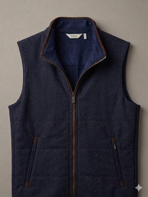 Maurizio Baldassari Brera Navy Blue Vest Extrafine Pure Cashmere M (EU 50)