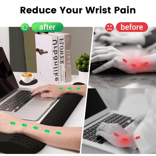Set Poggiapolsi Mouse Pad e Tastiera Ergonomico 3 in 1, Super Morbido Memory Foa... - Foto 3 di 9