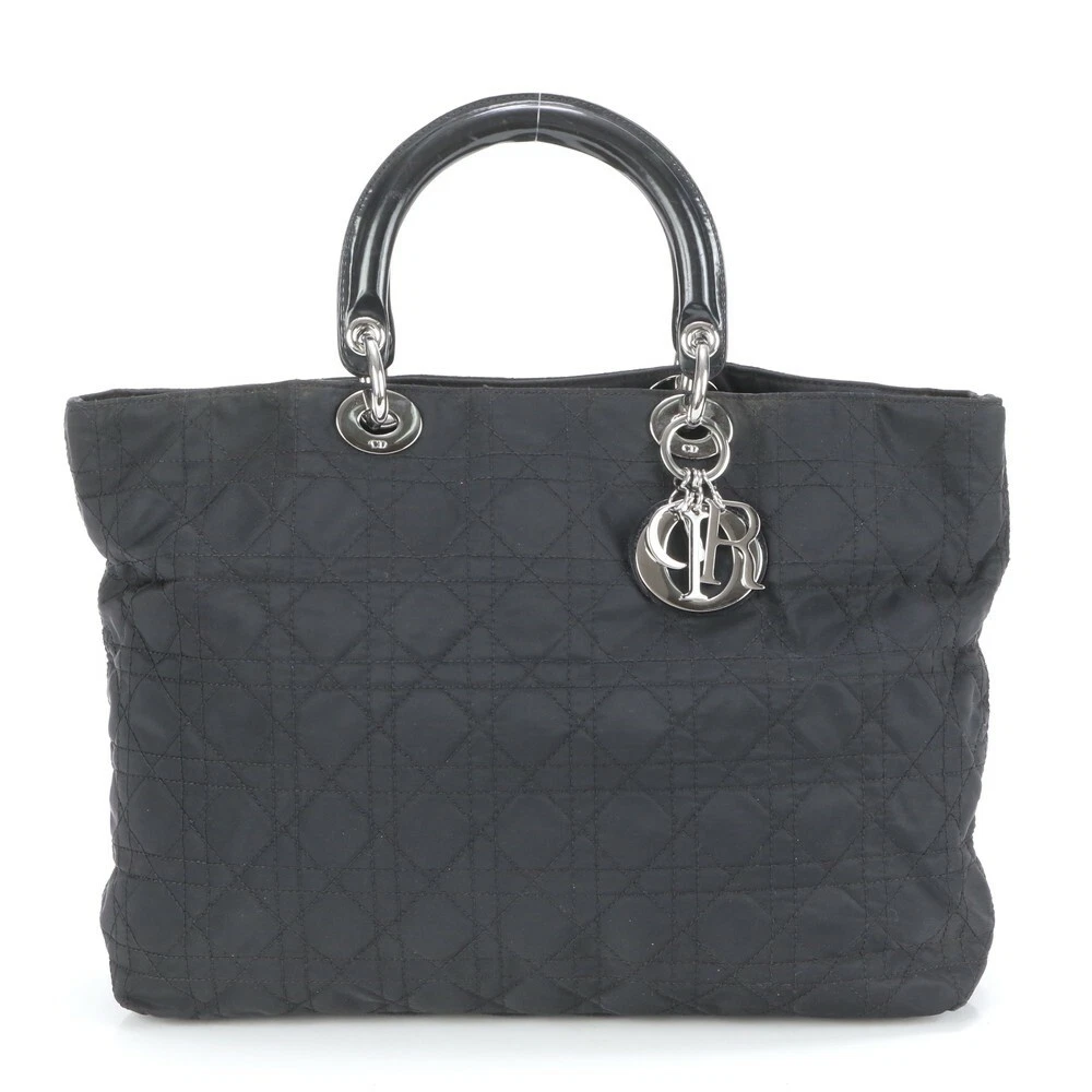 Sac fourre tout Christian Dior Canage main noir A4 épaule Mmm Bv4 10 r19_0419