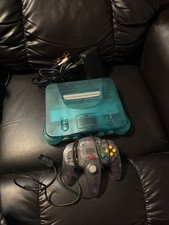 Nintendo 64 Clear Blue Console N64 w/ Controller Cables REGION JAPAN