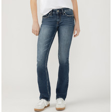 NWT Suki Women's Silver Jeans Co Curvy Fit Mid Rise Slim Boot 31W 31L Denim
