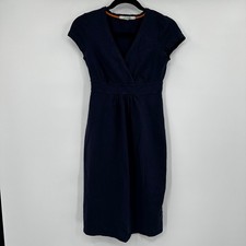 Boden Navy Blue Cotton Jersey Wrap V-Neck Empire Waist Dress WH760 US 2R