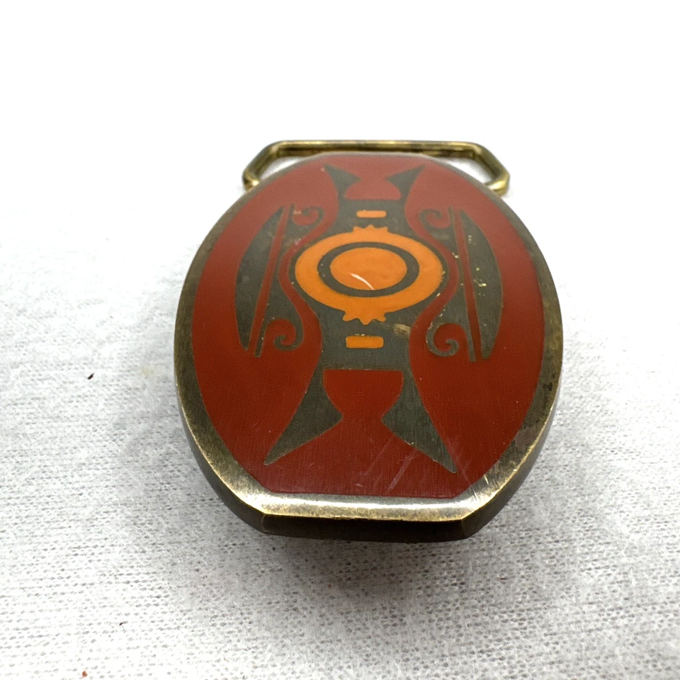 Vintage BTS Solid Brass Belt Buckle Native American Stylized Eye Design 70s/80s - Image 2 of 4