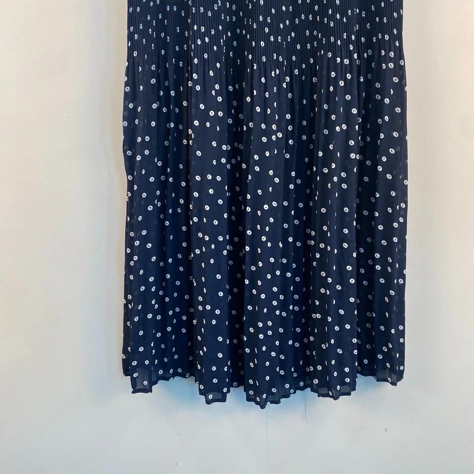Falda Robbie Bee XL para mujer azul blanco a lunares maxi plisado cintura elástica línea A Foto 3 de 4