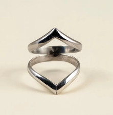 Sterling Silver Double Band Ring: Minimalist Boho Stackable Ring All Size R361