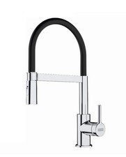 Franki Lina Chrome / Black Finish Kitchen Side Lever Pull Out Tap.