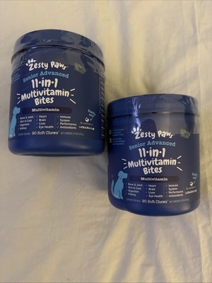 (BUNDLE X2) Zesty Paws Advanced 11 in 1 Multivitamin Bites for Dogs 90ct EX2027