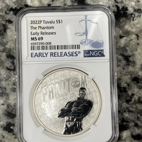 Tuvalu - 2022-P The Phantom 1 oz. .9999 Silver Dollar - NGC MS 69 First Releases