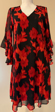 CALVIN KLEIN Womens Red  Black Floral Dress NWT - Sz 4