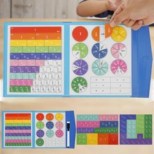 Magnetic Fraction Tiles Book Kit for Kids - Fun Educational Math Puzzle Manipu