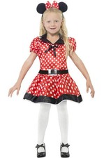 Cute Mouse Girls Costume Dress Minnie Small 4-6