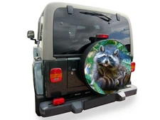 Raccoon spare wheel cover tire cover 68x21 Honda Suzuki Vitara Samurai Hunting