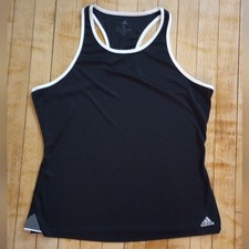 Adidas Women's Sports Tank Top in Black with White Accents Size XL