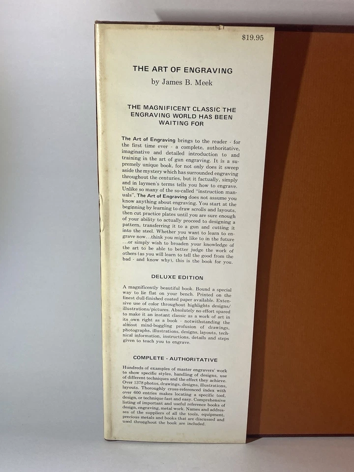 The Art Of Engraving By James B Meek Hardcover 3rd Printing 1975 Dust Jacket - Image 4 of 4