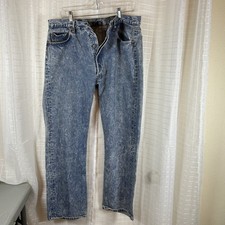 VTG Rare 89 Levis 501 Acid Washed Denim Button Fly Jeans USA Bat Wing Tag 38x30