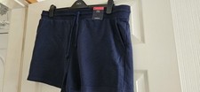M S NAVY BLUE DRAWSTRING SHORTS SIZE 18