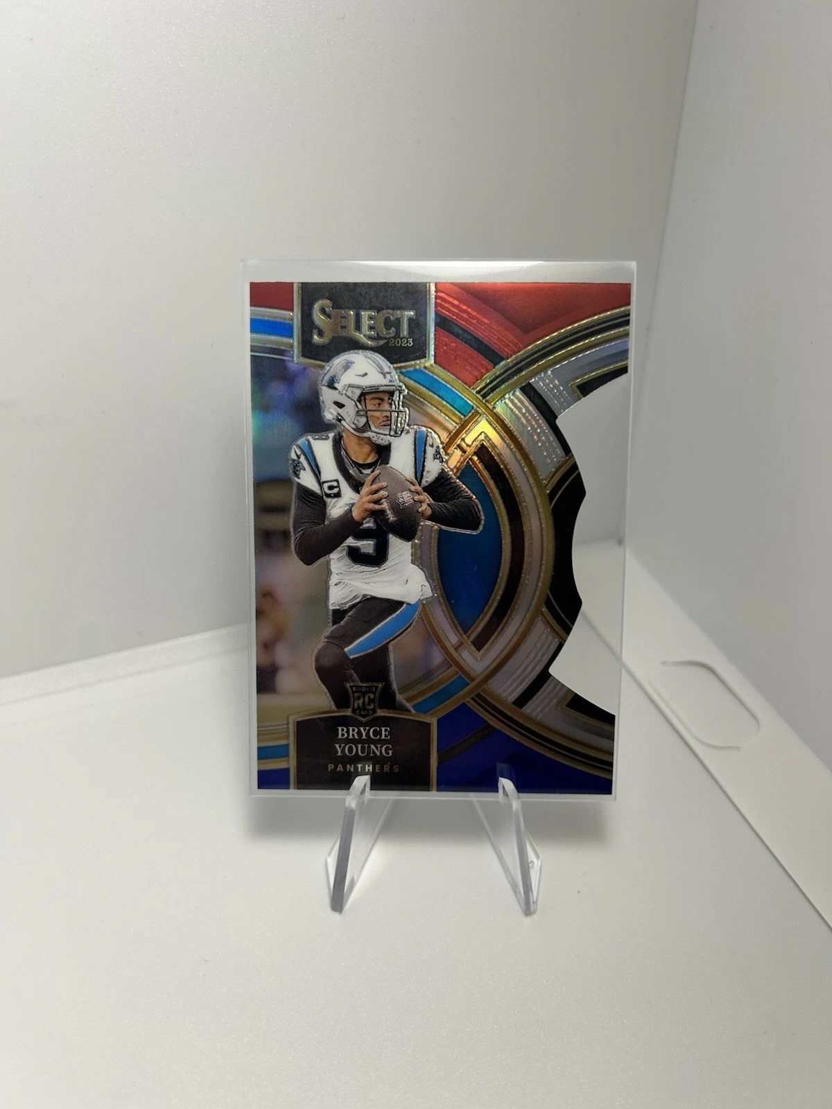 2023 Panini Select - Premier Level Bryce Young #167 Red & Blue Prizm Die-Cut...