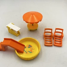 Vintage 1986 Fisher Price Little People #2526 Swimming Pool Accessories 6PC