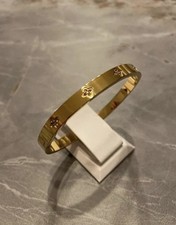 Vergoldete Edelstahl Armspange mit Zirkonia B...
