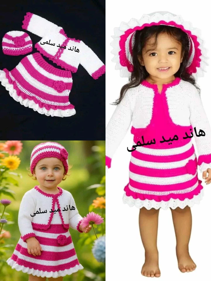 Juego de lana hecho a mano para niñas de 1 mes a 22 meses Foto 3 de 3