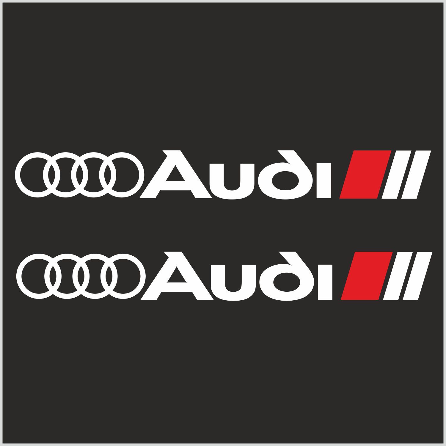 2pcs AUDI SPORT LOGO RINGS DECAL STICKER M1 8"20cm A3 A4 A5 A6 A7 A8