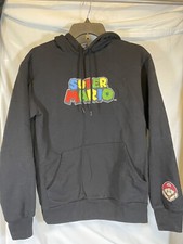 Super Mario Hoodie Size Small Black Pullover Sweater