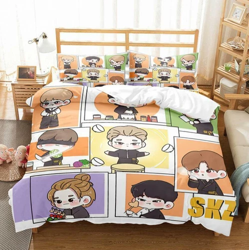 Stray Kid SKZOO Bedding Set Quilt/Duvet Cover Single Double King Pillowcases UK - Picture 3 of 31