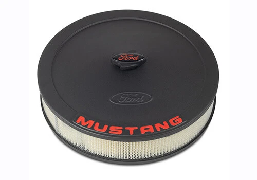 Air Cleaner Kit with Black Crinkle Finish and Red Ford Mustang Emblem Foto 2 de 4