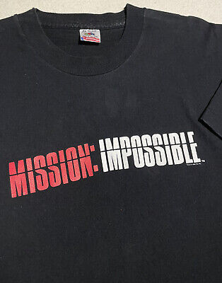 Vintage 90s Mission Impossible Movie Promo Shirt Sz XL Black Vintage 90s Mission Impossible Movie Promo Shirt Sz XL Black